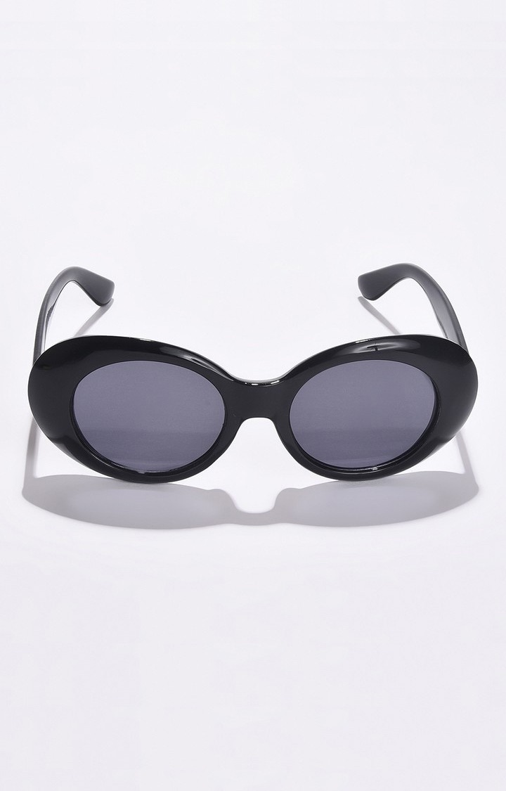 Haute Sauce By Campus Sutra Women Black Lens & Black Oval Sunglasses With Uv Protected Lens