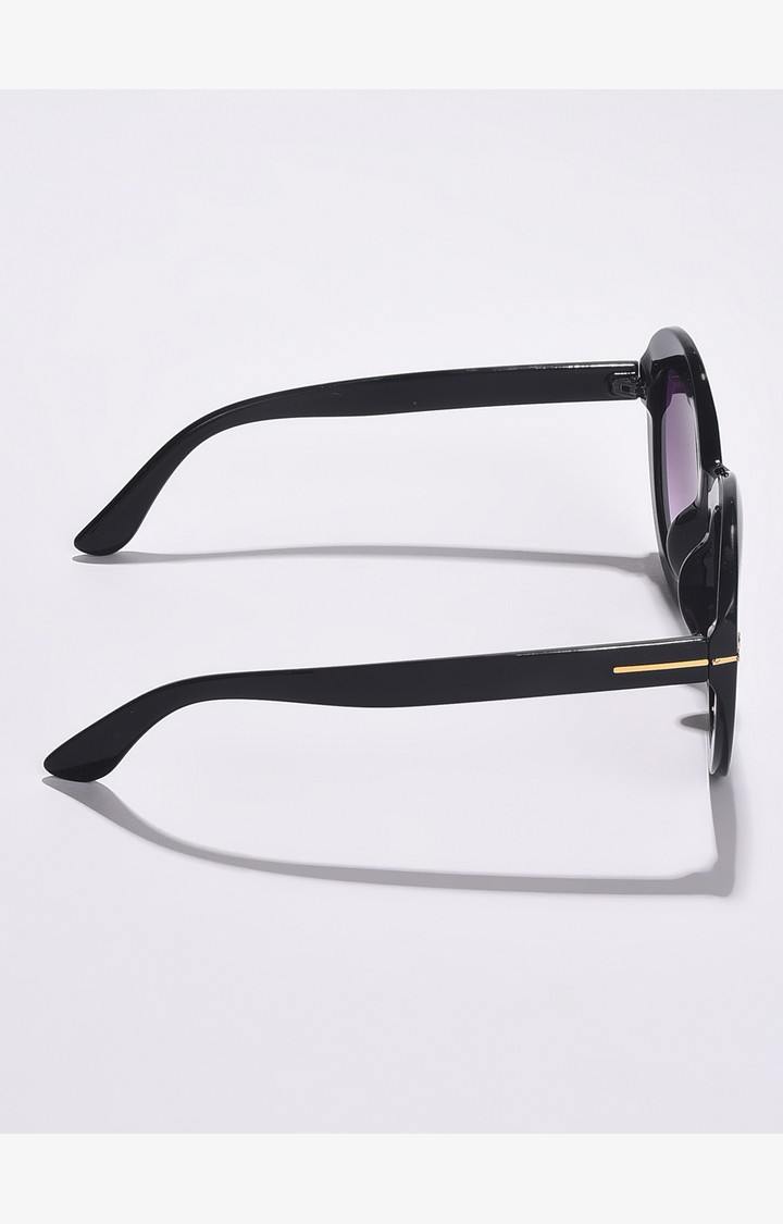 Haute Sauce By Campus Sutra Women Black Lens & Black Oval Sunglasses With Uv Protected Lens