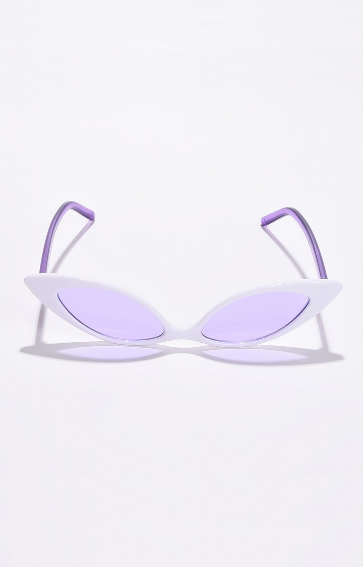 Haute Sauce By Campus Sutra Women Purple Lens & White Cateye Sunglasses