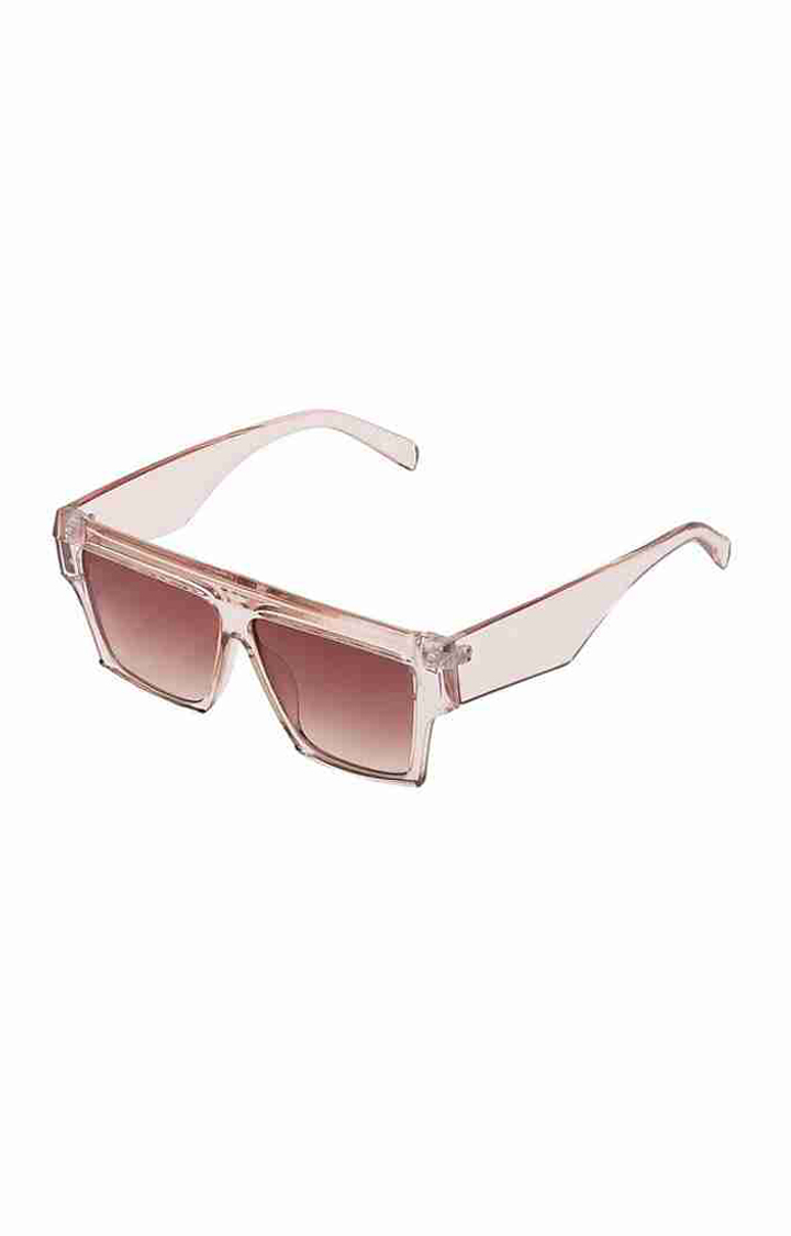 Haute Sauce By Campus Sutra Women Brown Lens & Pink Oversized Sunglasses With Uv Protected Lens
