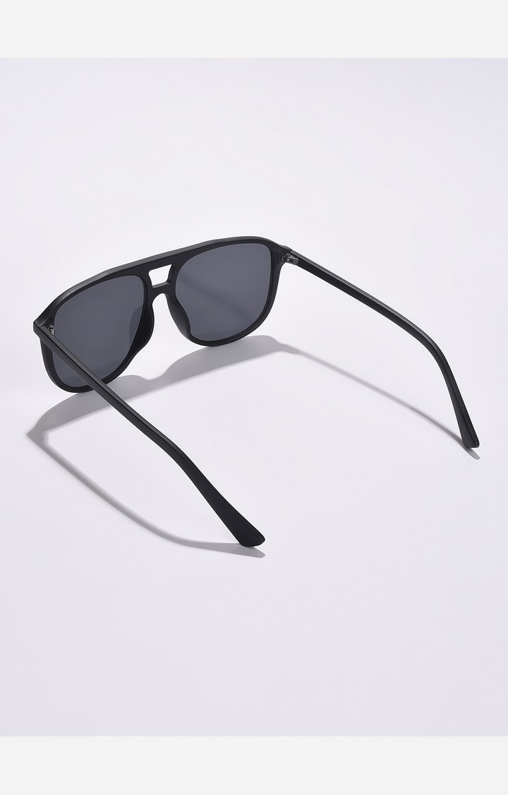Haute Sauce By Campus Sutra Unisex Black Lens & Black Aviator Sunglasses With Uv Protected Lens