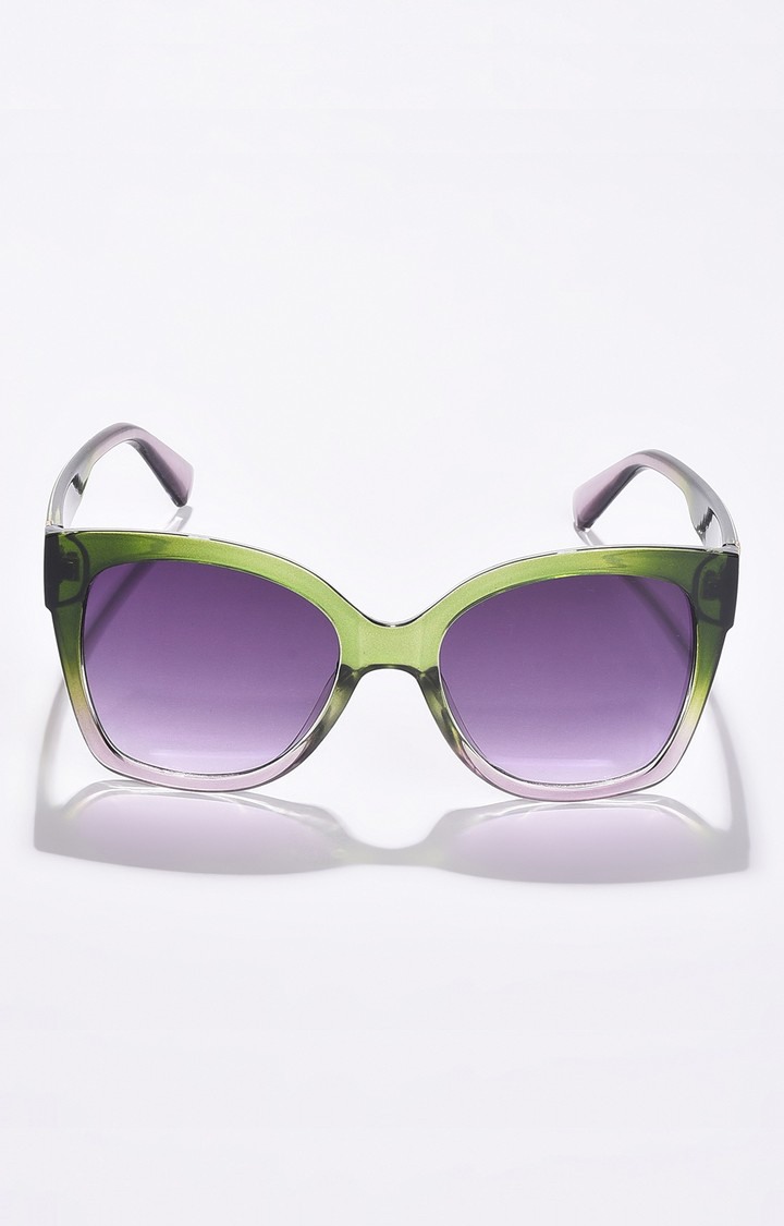 Haute Sauce By Campus Sutra Women Purple Lens & Green Butterfly Sunglasses With Uv Protected Lens
