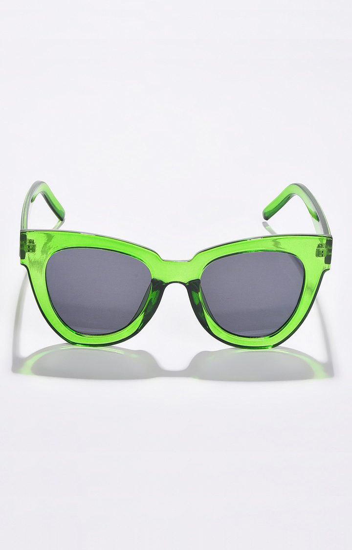 Haute Sauce By Campus Sutra Women Black Lens & Green Butterfly Sunglasses With Uv Protected Lens