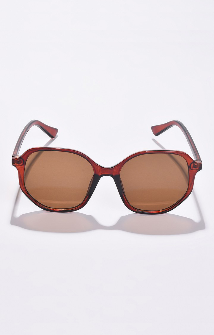 Haute Sauce By Campus Sutra Women Brown Lens & Brown Wayfarer Sunglasses With Uv Protected Lens