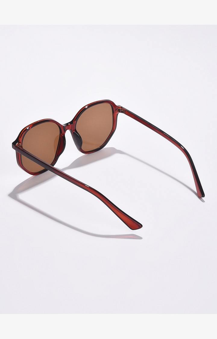 Haute Sauce By Campus Sutra Women Brown Lens & Brown Wayfarer Sunglasses With Uv Protected Lens