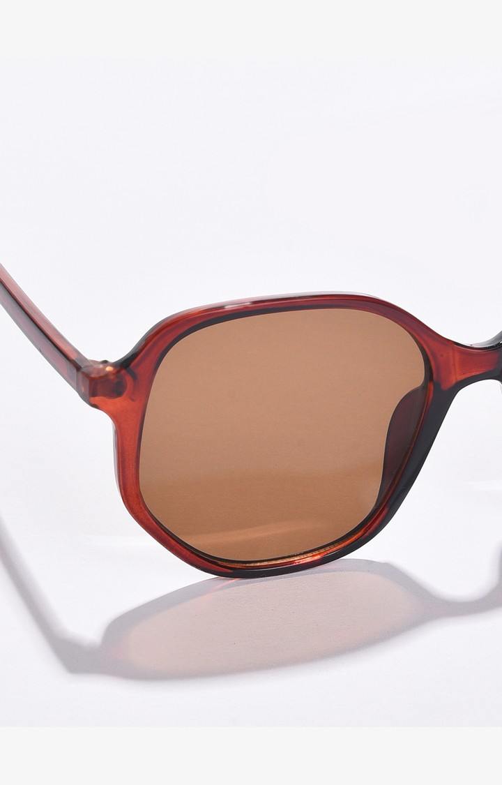 Haute Sauce By Campus Sutra Women Brown Lens & Brown Wayfarer Sunglasses With Uv Protected Lens