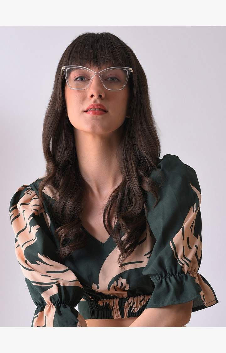 Haute Sauce By Campus Sutra Women Clear Lens & White Cateye Sunglasses