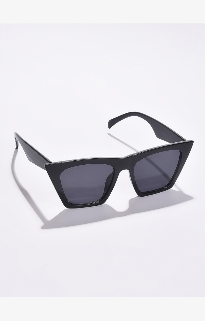 Haute Sauce By Campus Sutra Unisex Black Lens & Black Butterfly Sunglasses With Uv Protected Lens