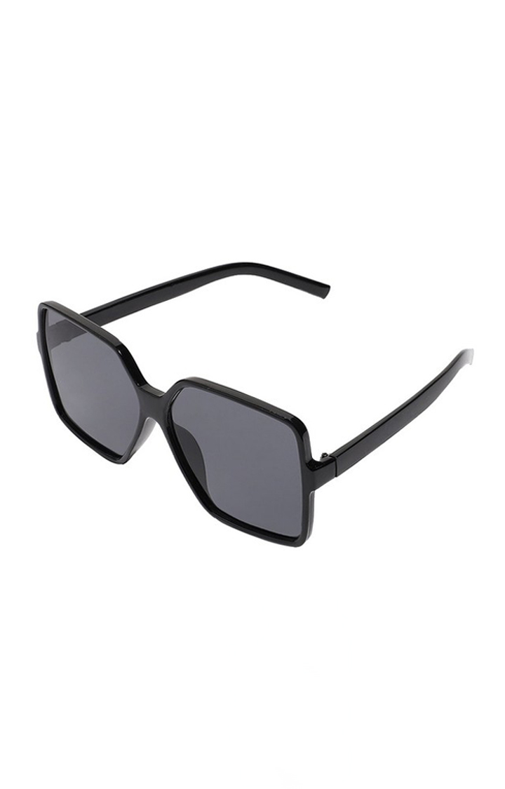 Haute Sauce By Campus Sutra Unisex Black Lens & Black Rectangle Sunglasses With Uv Protected Lens