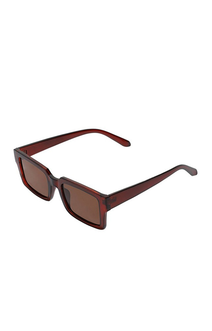 Haute Sauce By Campus Sutra Unisex Brown Lens & Brown Rectangle Sunglasses With Uv Protected Lens