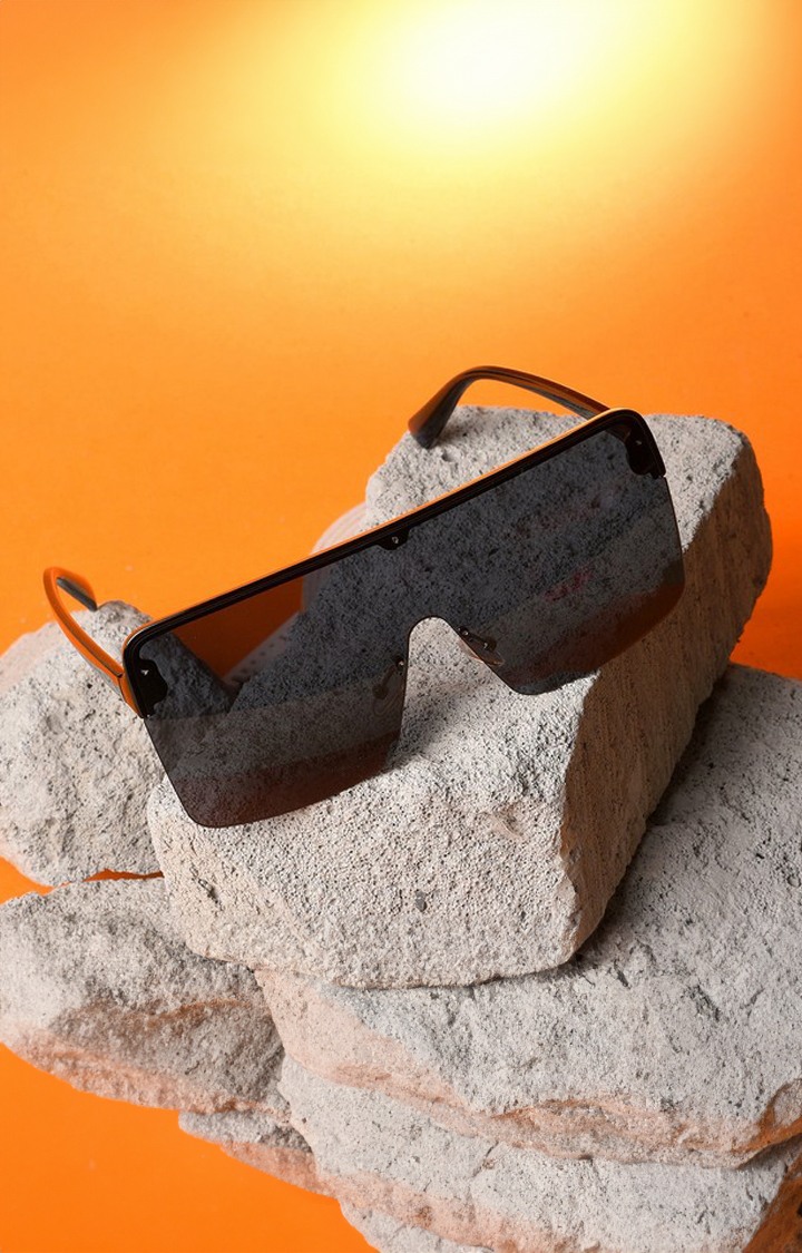 Haute Sauce By Campus Sutra Women Black Lens & Black Oversized Sunglasses With Uv Protected Lens
