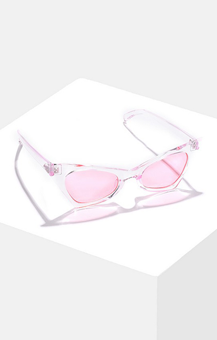 Haute Sauce By Campus Sutra Women Pink Lens & White Cateye Sunglasses