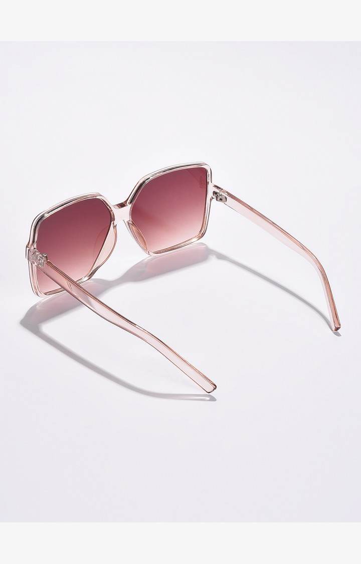 Haute Sauce By Campus Sutra Women Brown Lens & White Oversized Sunglasses With Uv Protected Lens