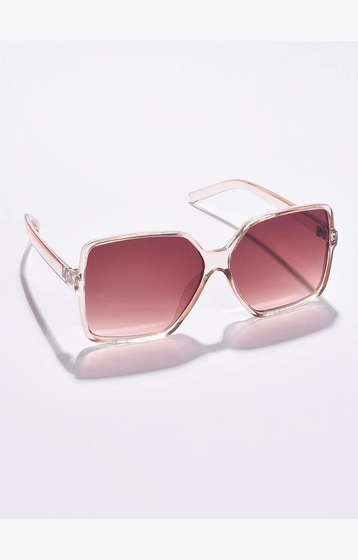 Haute Sauce By Campus Sutra Women Brown Lens & White Oversized Sunglasses With Uv Protected Lens