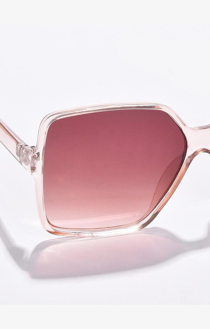Haute Sauce By Campus Sutra Women Brown Lens & White Oversized Sunglasses With Uv Protected Lens