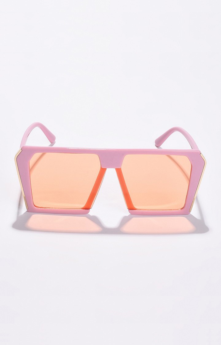 Haute Sauce By Campus Sutra Women Orange Lens & Purple Oversized Sunglasses With Polarised Lens