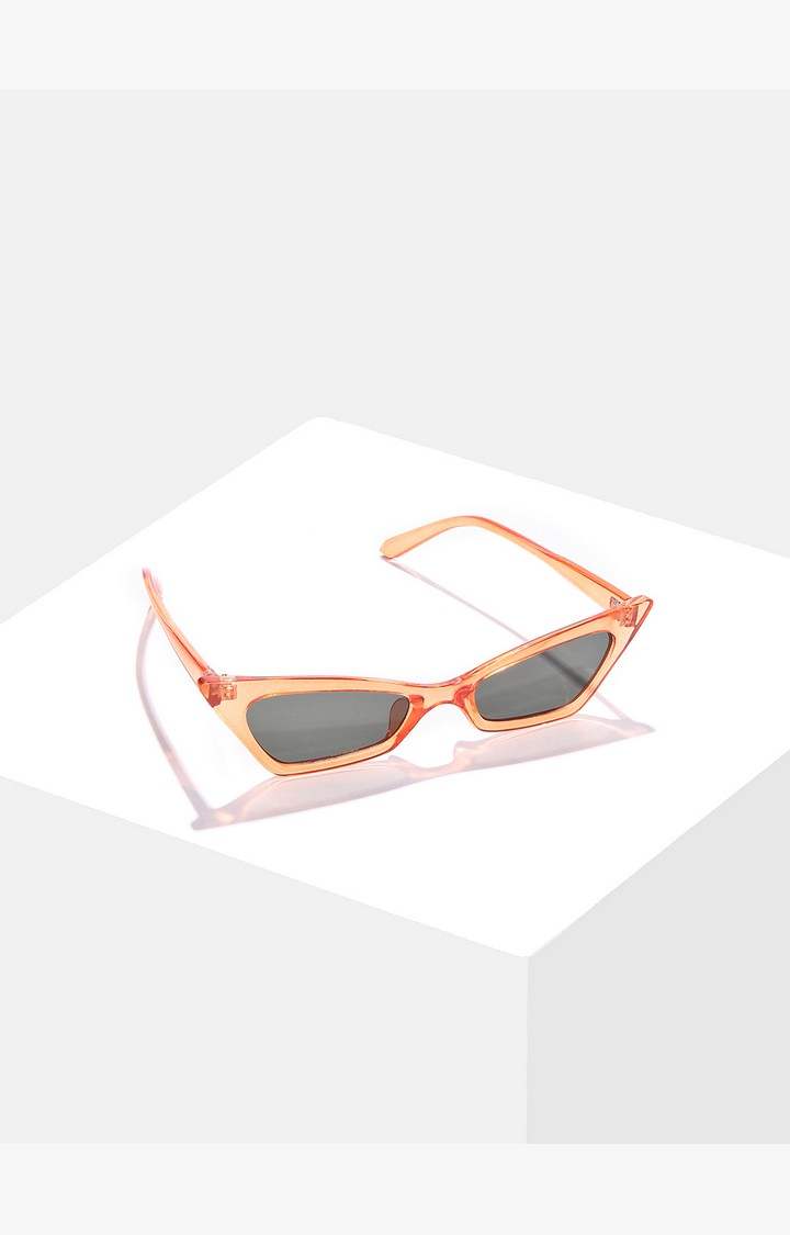Haute Sauce By Campus Sutra Women Black Lens & Orange Cateye Sunglasses With Polarised Lens