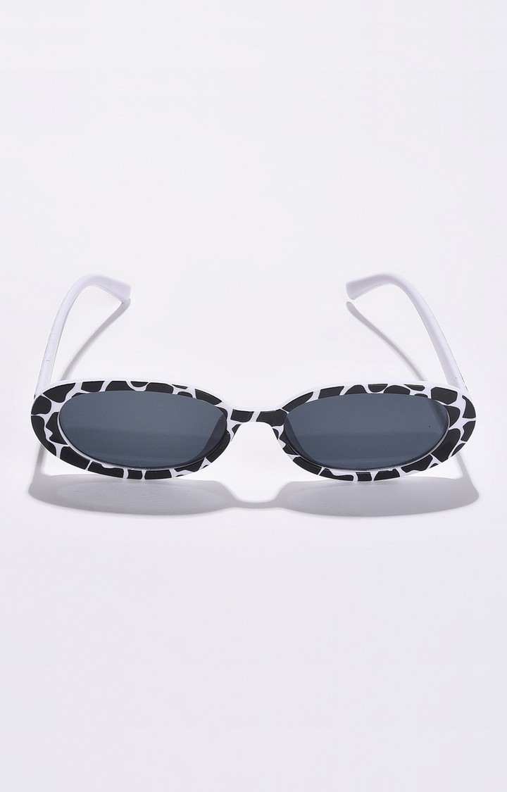 Haute Sauce By Campus Sutra Women Black Lens & Black Oval Sunglasses With Uv Protected Lens