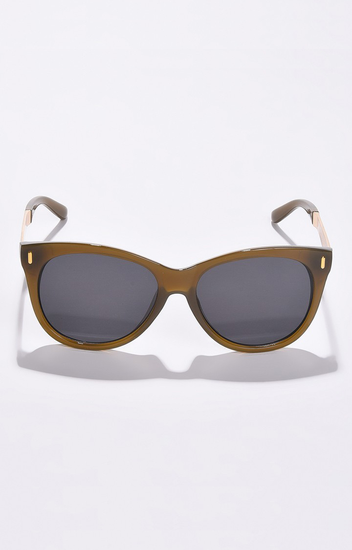 Haute Sauce By Campus Sutra Women Black Lens & Green Butterfly Sunglasses With Uv Protected Lens