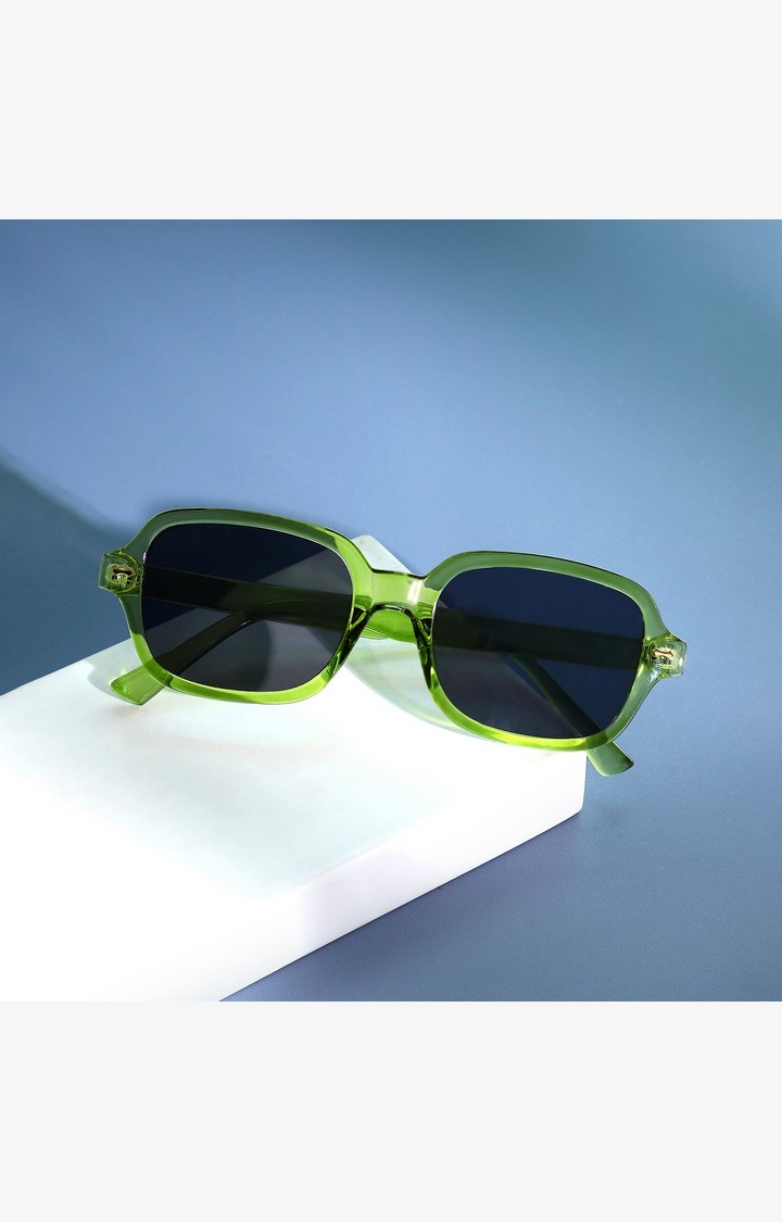 Haute Sauce By Campus Sutra Women Black Lens & Gold-Toned Oval Sunglasses With Uv Protected Lens