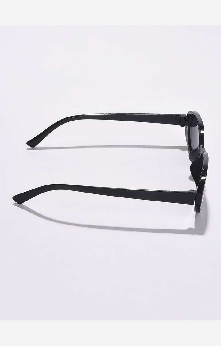 Haute Sauce By Campus Sutra Unisex Black Lens & Black Oval Sunglasses With Uv Protected Lens