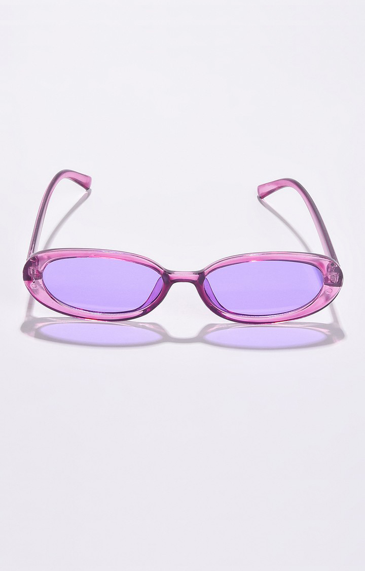 Haute Sauce By Campus Sutra Women Purple Lens & Purple Oval Sunglasses With Polarised Lens