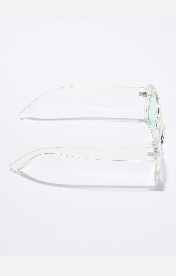 Haute Sauce By Campus Sutra Unisex Green Lens & White Cateye Sunglasses