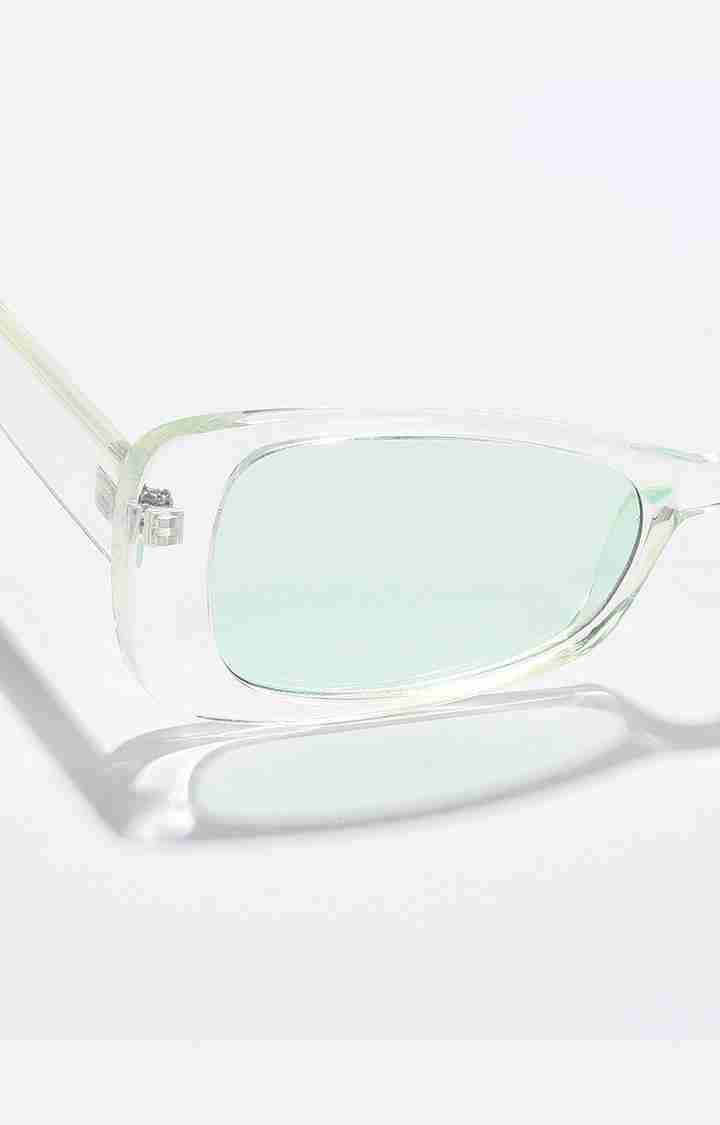 Haute Sauce By Campus Sutra Unisex Green Lens & White Cateye Sunglasses