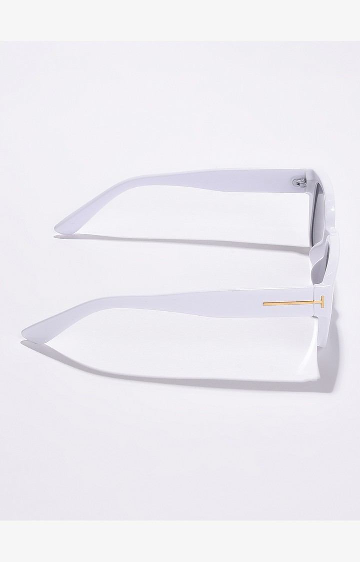 Haute Sauce By Campus Sutra Women Black Lens & White Wayfarer Sunglasses With Uv Protected Lens