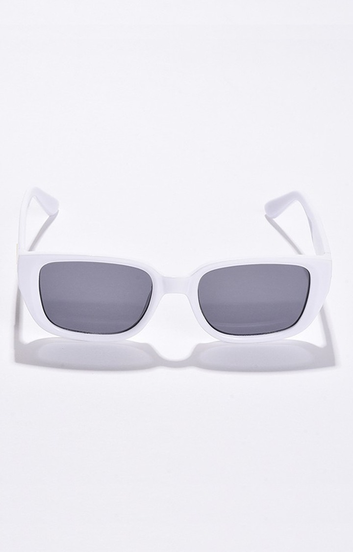 Haute Sauce By Campus Sutra Women Black Lens & White Wayfarer Sunglasses With Uv Protected Lens