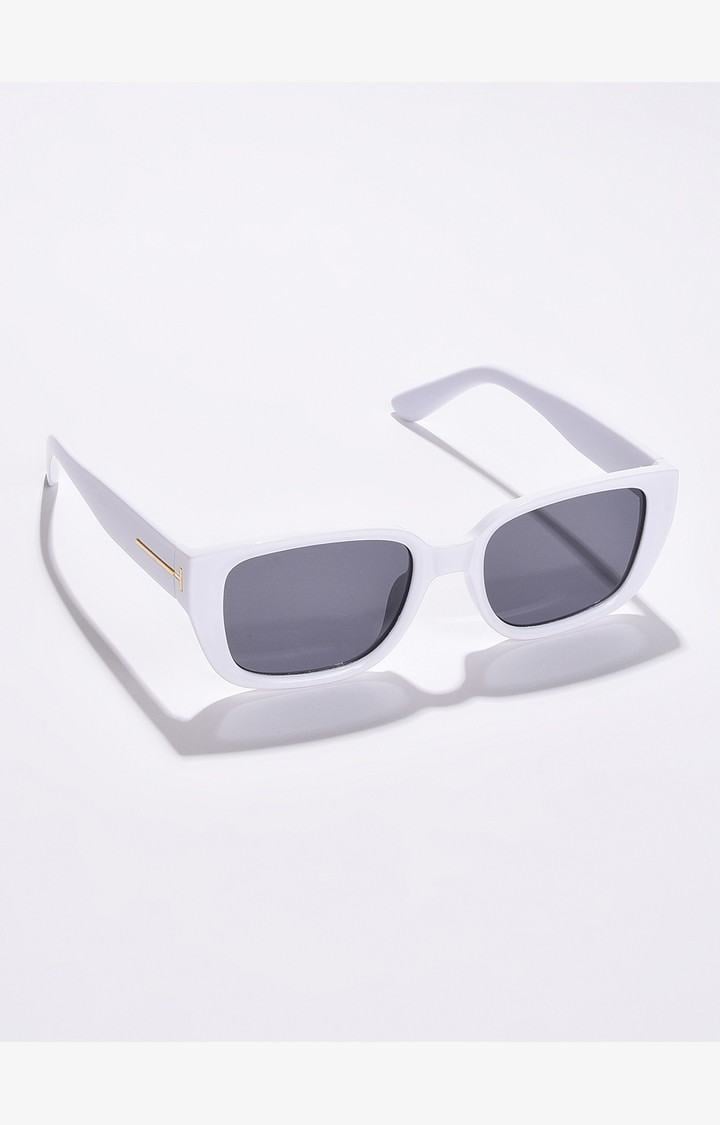 Haute Sauce By Campus Sutra Women Black Lens & White Wayfarer Sunglasses With Uv Protected Lens