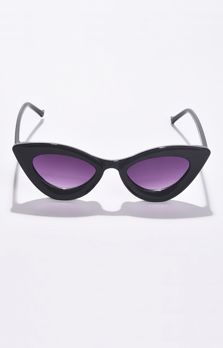 Haute Sauce By Campus Sutra Women Purple Lens & Black Cateye Sunglasses With Polarised Lens