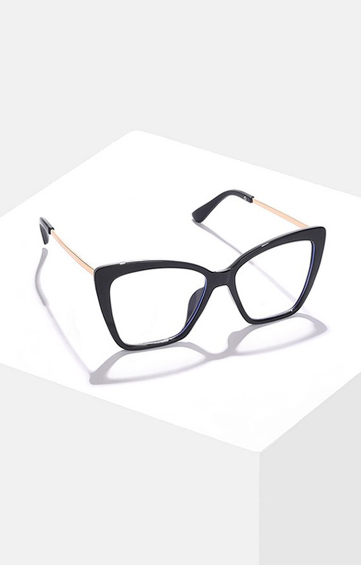 Haute Sauce By Campus Sutra Women Clear Lens & Black Butterfly Sunglasses With Polarised Lens