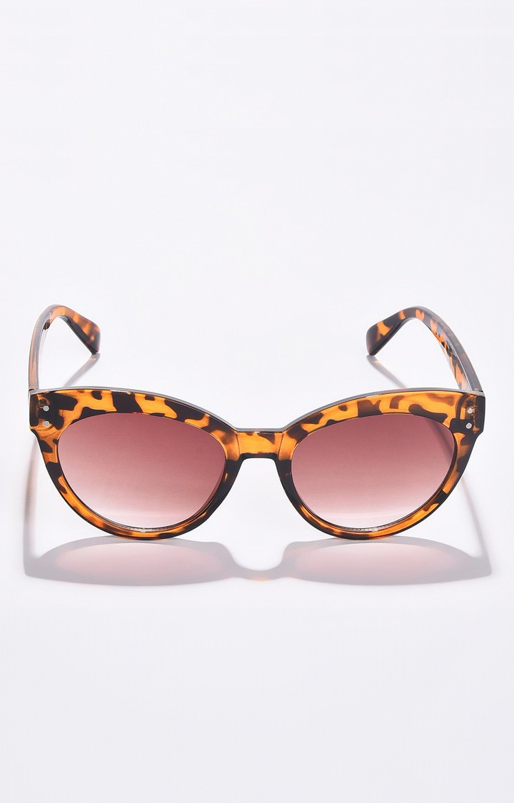 Haute Sauce By Campus Sutra Women Black Lens & Orange Cateye Sunglasses With Uv Protected Lens