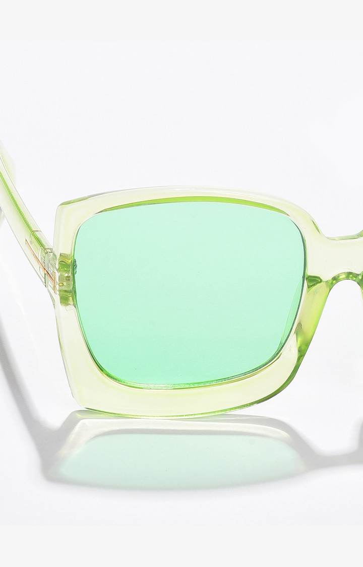 Haute Sauce By Campus Sutra Women Green Lens & Green Oversized Sunglasses