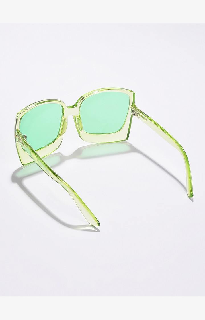 Haute Sauce By Campus Sutra Women Green Lens & Green Oversized Sunglasses