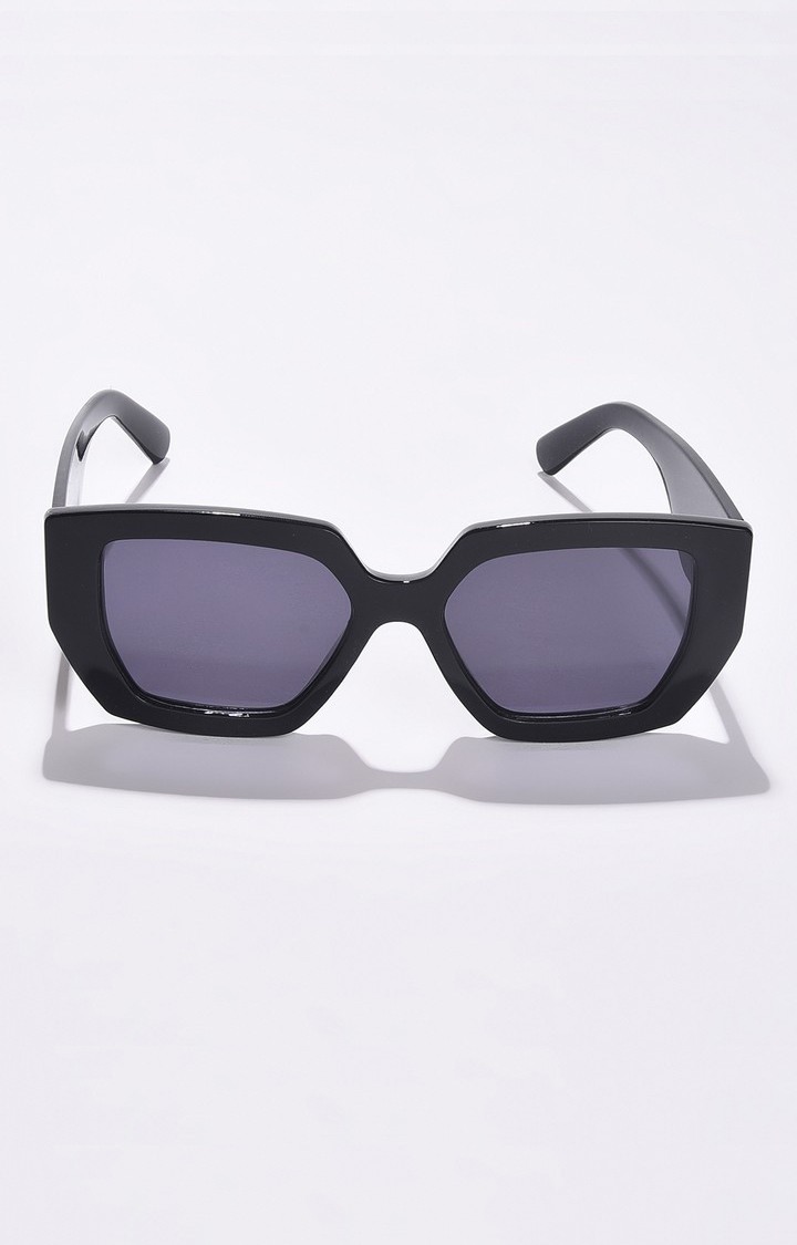Haute Sauce By Campus Sutra Unisex Black Lens & Black Oversized Sunglasses With Uv Protected Lens