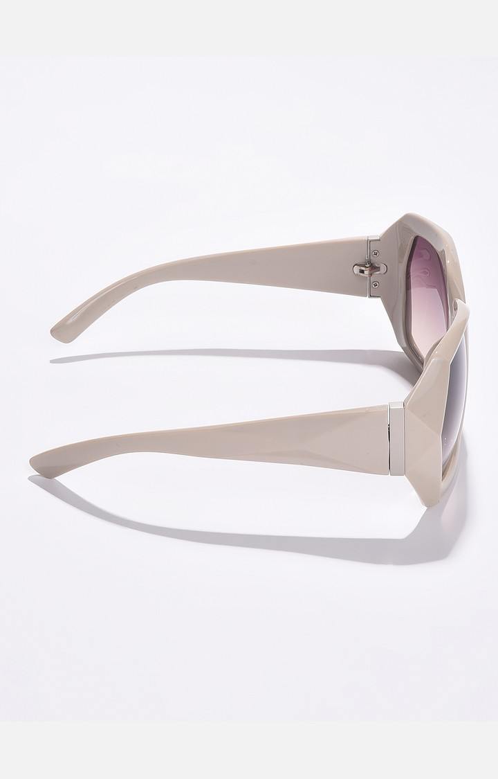Haute Sauce By Campus Sutra Women Black Lens & Brown Oversized Sunglasses With Uv Protected Lens