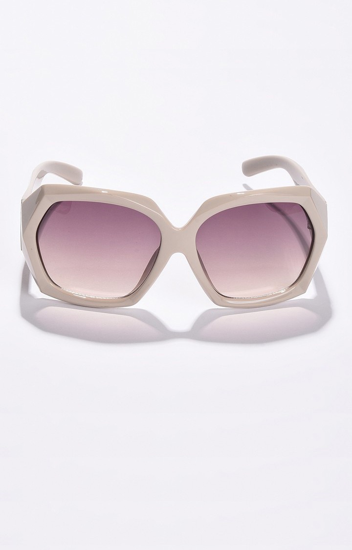 Haute Sauce By Campus Sutra Women Black Lens & Brown Oversized Sunglasses With Uv Protected Lens