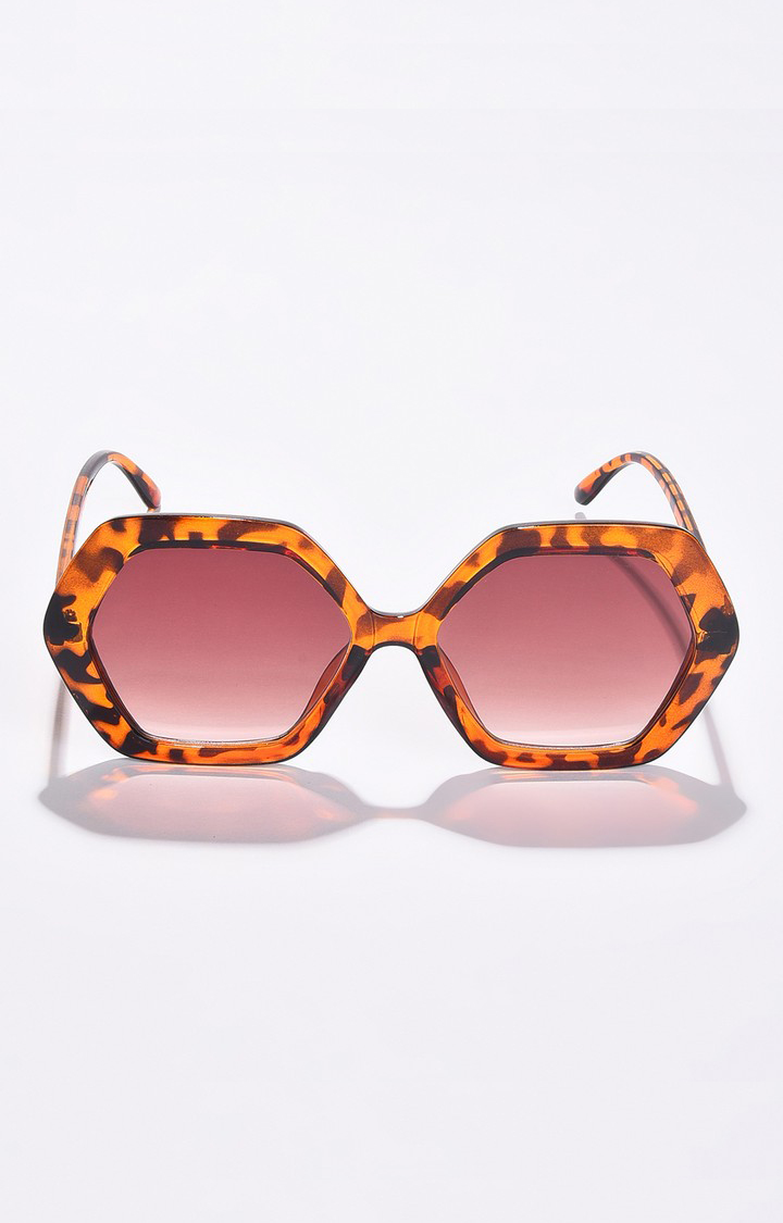 Haute Sauce By Campus Sutra Women Brown Lens & Brown Wayfarer Sunglasses With Uv Protected Lens