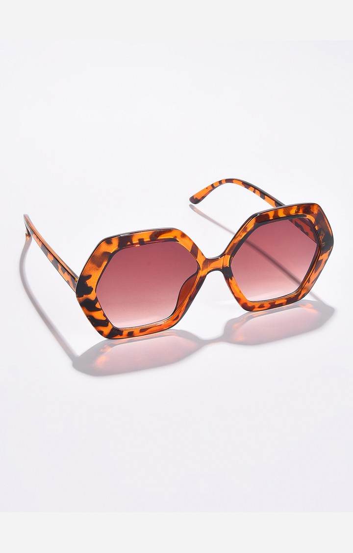 Haute Sauce By Campus Sutra Women Brown Lens & Brown Wayfarer Sunglasses With Uv Protected Lens