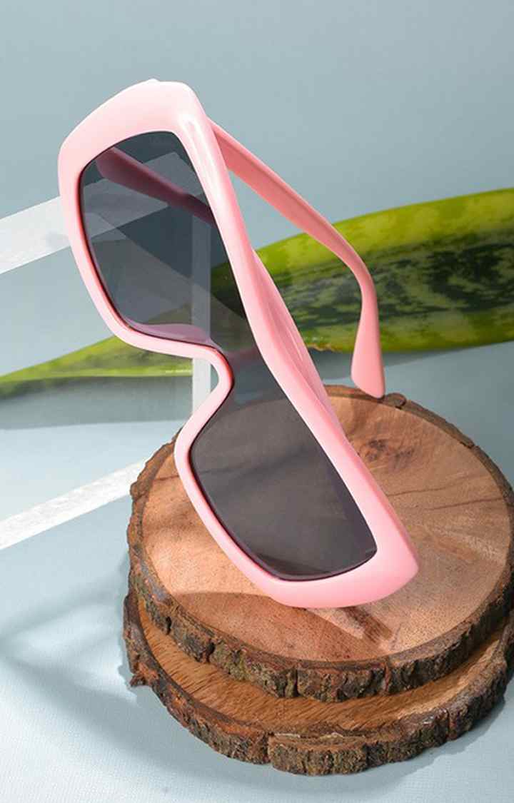 Haute Sauce By Campus Sutra Women Black Lens & Pink Wayfarer Sunglasses With Uv Protected Lens