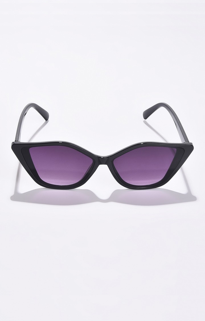 Haute Sauce By Campus Sutra Women Black Lens & Black Cateye Sunglasses With Uv Protected Lens