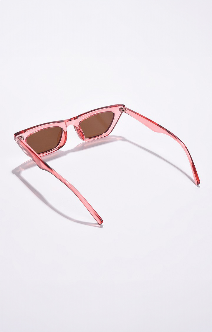 Haute Sauce By Campus Sutra Women Brown Lens & Pink Butterfly Sunglasses With Uv Protected Lens