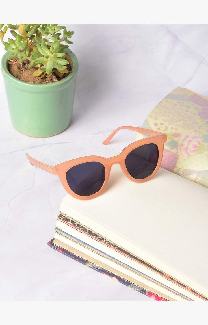 Haute Sauce By Campus Sutra Women Black Lens & Orange Cateye Sunglasses With Uv Protected Lens