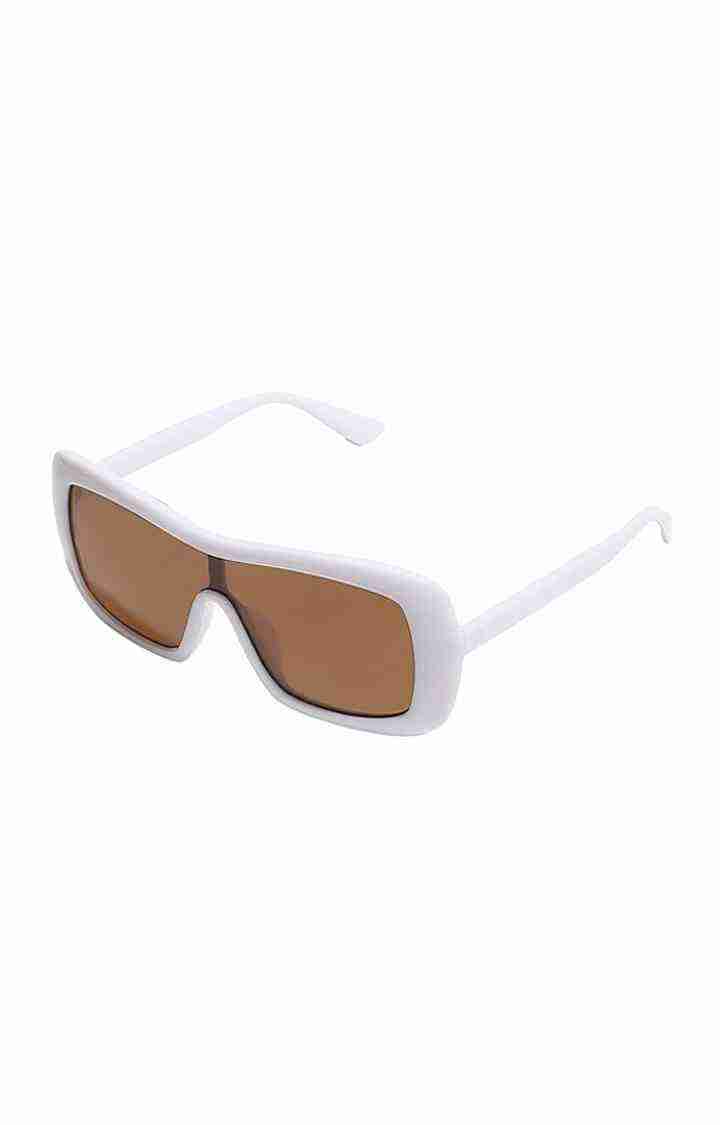 Haute Sauce By Campus Sutra Women Brown Lens & White Wayfarer Sunglasses With Uv Protected Lens