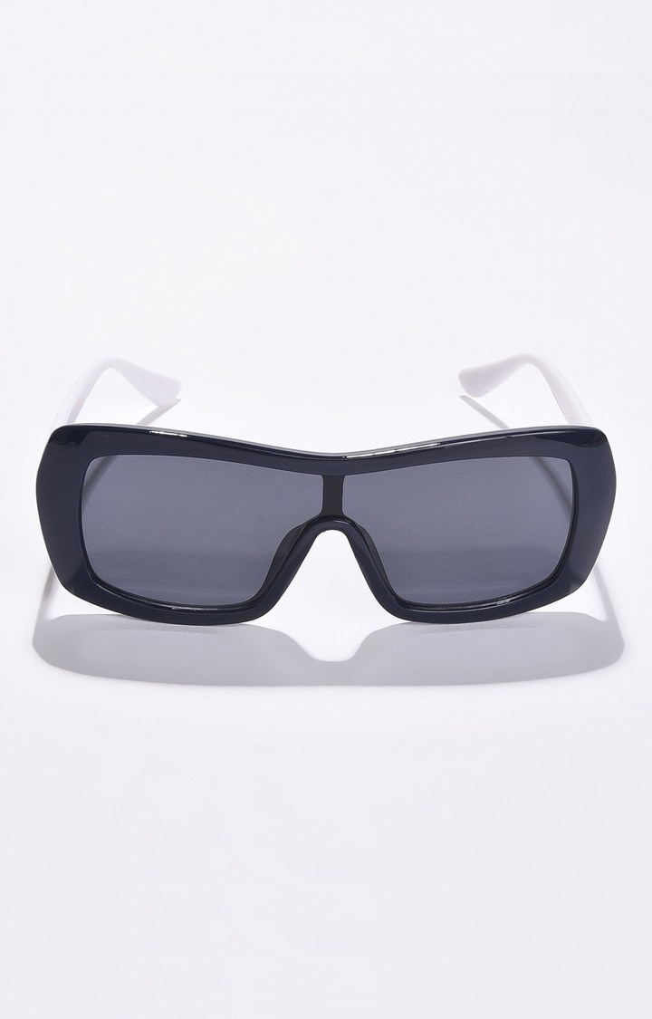 Haute Sauce By Campus Sutra Unisex Black Lens & White Oversized Sunglasses With Uv Protected Lens