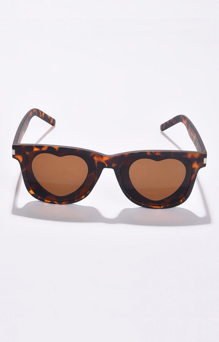 Haute Sauce By Campus Sutra Women Brown Lens & Brown Wayfarer Sunglasses With Uv Protected Lens