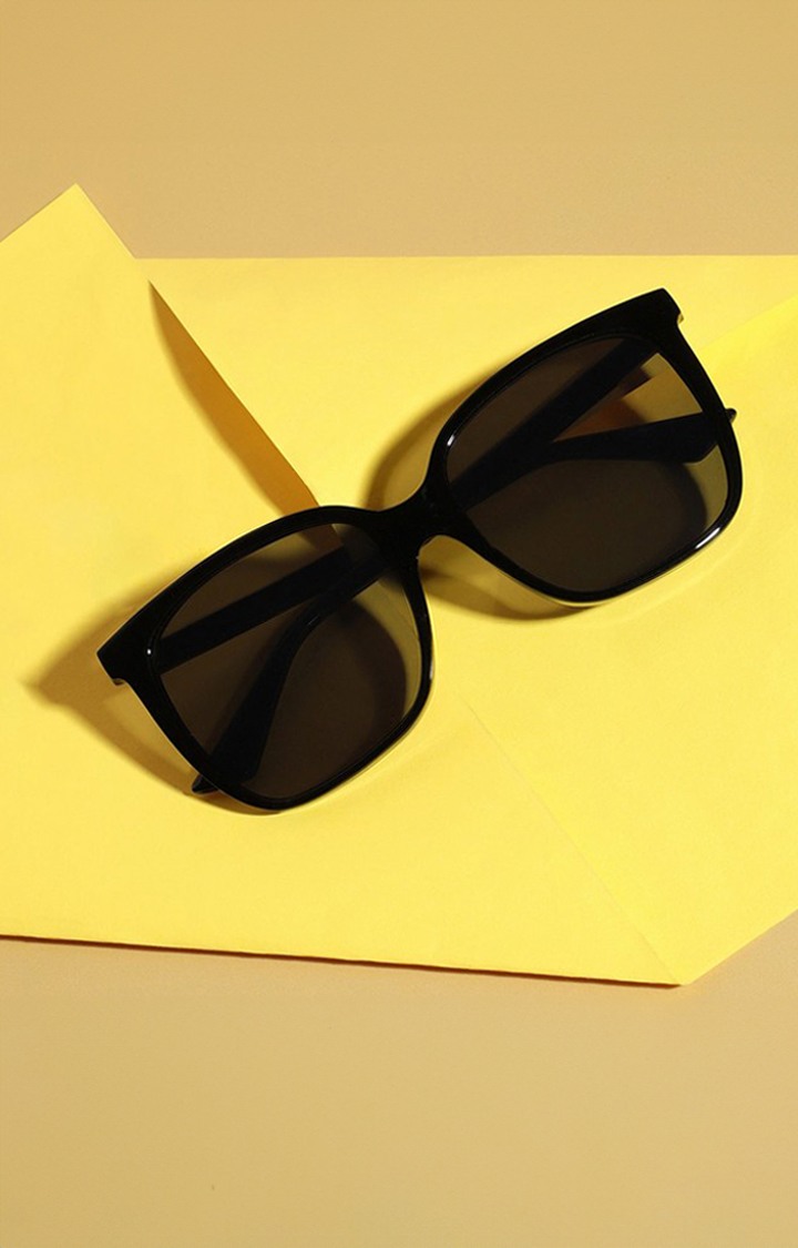 Haute Sauce By Campus Sutra Unisex Black Lens & Black Butterfly Sunglasses With Uv Protected Lens