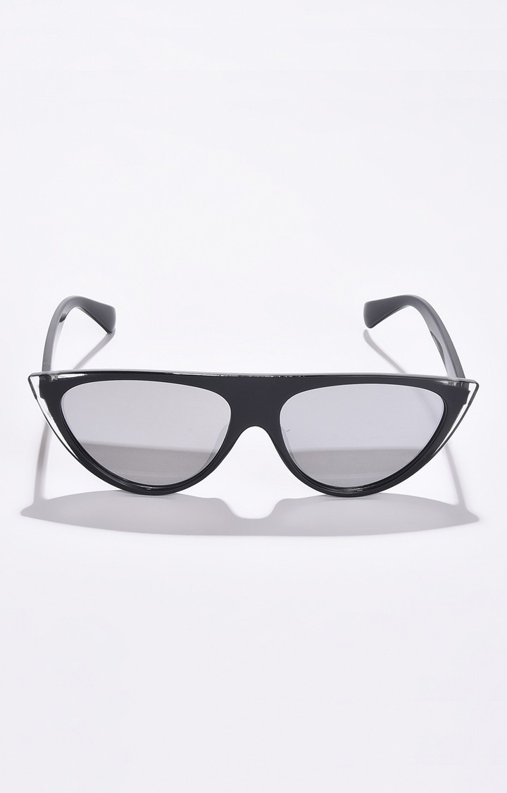 Haute Sauce By Campus Sutra Women Black Lens & Black Cateye Sunglasses With Uv Protected Lens